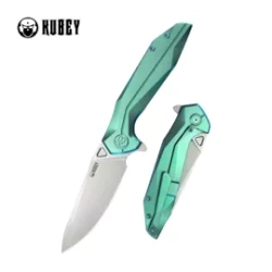 Nóż składany Kubey Nova FL KB235H, Green Ano Titanium, Bead Blasted 14C28N