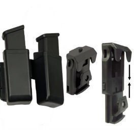 ESP Double Magazine Pouch for Double-Stack 9 mm Luger / .40 Magazines with Rotating UBC-01 Mount, Black (MH-MH-04)