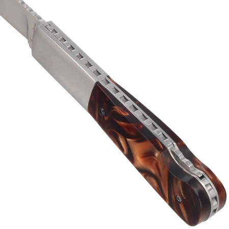 Nóż składany Third Decor Habitat N108 Amber Acrylic/Steel, Mirror-Polished 8Cr14MoV (TK-N108)