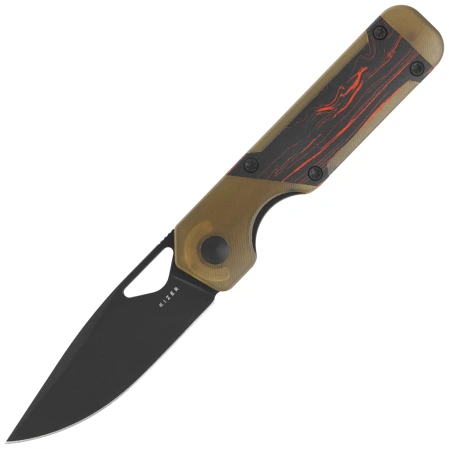 Nóż składany Kizer Mini Militaw Damascus G10 / PEI, Black PVD Nitro-V by Jonathan Styles (V3634SA1)