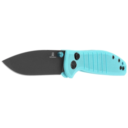 Bestechman Goodboy Jr. Knife Light Blue G10, Grey PVD D2 by Keanu Alfaro (BMK10D)