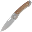 LionSteel Twain Gray Titanium / Natural Canvas Micarta, Satin MagnaCut by Gianni Pauletta (TW GY CVN)