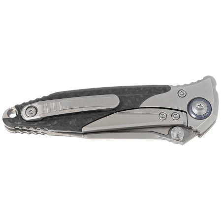 Microtech Socom Bravo Mini S/E Titanium/Carbon Fiber, Blue HW, Bead Blasted M390 by Tony Marfione knife (260M-7CFTI)