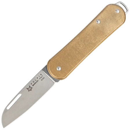 Fox Vulpis Brass, Polished M390 Pocket Knife (FX-VP108 OT)