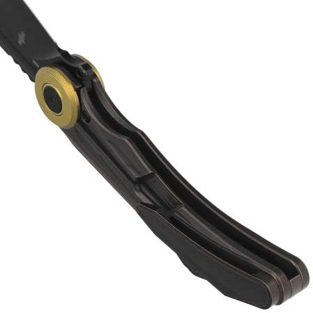 Bestech Seraph Knife Black Bronze Titanium, Black Stonewashed M390 by Kombou (BT2403E)