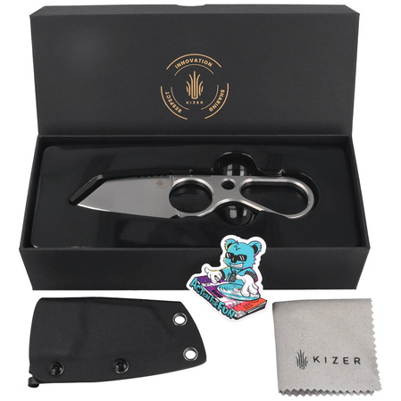 Kizer Bowtie Knife Stonewashed D2 by Henning Marxen (1061A1)