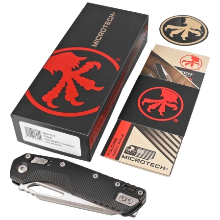Nóż składany Microtech MSI S/E Black Fluted Aluminium, Apocalyptic M390MK by Tony Marfione (210-10APFL)