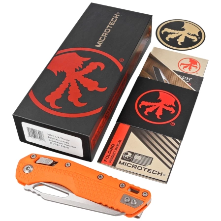 Microtech MSI S/E Knife Orange Tri-Grip Polymer, Stonewashed M390MK by Tony Marfione (210T-10PMOR)