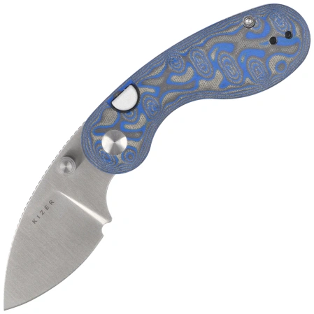 Kizer Microbe Knife Multicolored Micarta w/ Vortex , Satin 14C28N by Maksim Epifantsev (V2742A6)