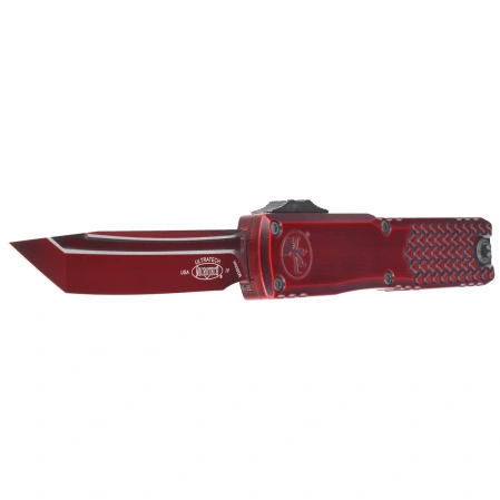 Microtech Ultratech Gen IV T/E OTF Knife Red Abrasion Half Tri-Grip Aluminum, Red Abrasion M390MK by Tony Marfione (11234HT-1RDAA)