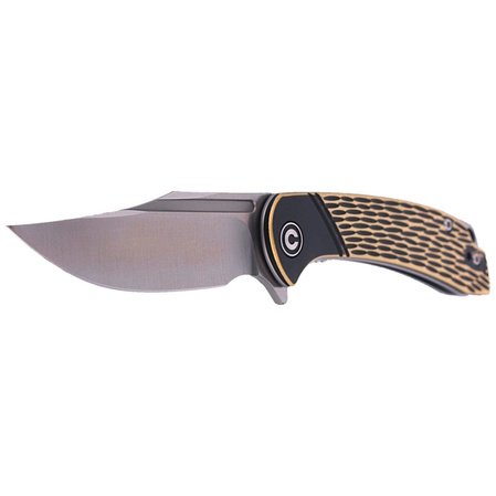 CIVIVI Knife Dogma Black Polished Brass, Satin Finish (C2014A)