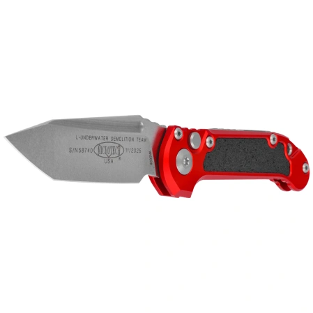 Microtech LUDT Gen III T/E Automatic Knife Red Aluminum, Stonewashed M390MK by Tony Marfione (1136-10RD)