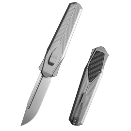 Remette RT-Swordfish CP Knife Gray Aluminum/Carbon Fiber, Ceramic Sandblasted S35VN (ZL103D1)