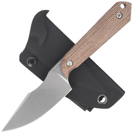Nóż Kizer Mini Harpoon Brown Micarta, Stonewashed AEB-L by Maverick Customs (1040S7)