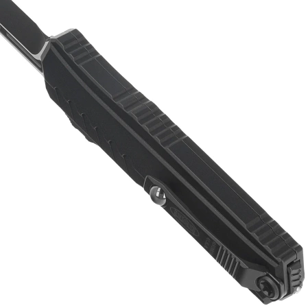 Microtech Cypher II S/E OTF Knife Black Aluminum, Tactical M390MK by Deryk Munroe and Tony Marfione (1241-1T)