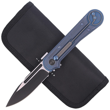 WE Knife Double Helix Blue Titanium, Black Stonewashed CPM S35VN (815C)