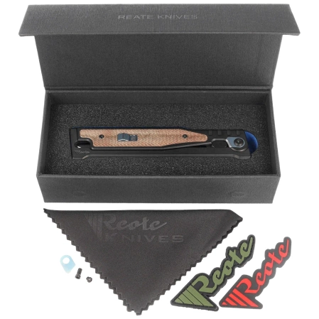 Nóż grawitacyjny OTF Reate EXO 2.0 D/E Black PVD Titanium / Green Micarta, Black PVD Elmax (EXO BLK.PVD.DE.GRM)