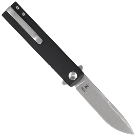 Fox Chnops Tactical Knife Black G10, Stonewashed Hybrid Cryo by Raven Knives Design (FX-545 G10BSW)