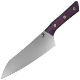 Microtech Chef 8'' Kitchen Knife Black Cherry G10, Stonewashed M390MK (3000-10BC)