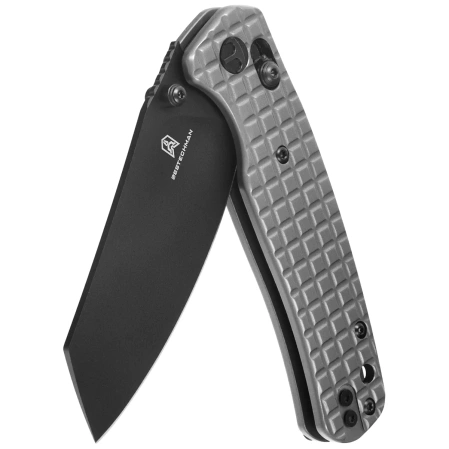 Bestechman Cicada's Wing Knife Grey Frag Stainless Steel, Black PVD 10Cr15MoV (BMK06-S-2)