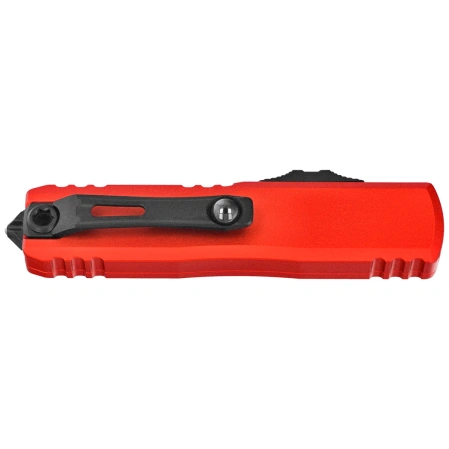 Microtech UTX-85 Gen IV D/E OTF Knife Red Aluminum, Cerakote Black F/S M390MK by Tony Marfione (12324-D3RD)