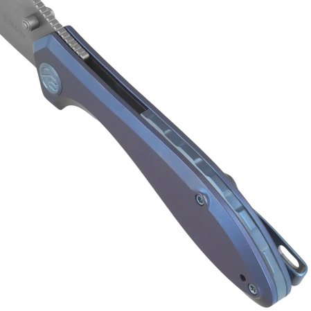 Nóż składany Kubey Ruckus Blue Titanium, Beadblasted CPM 20CV by Sherif Manganas (KB314R)