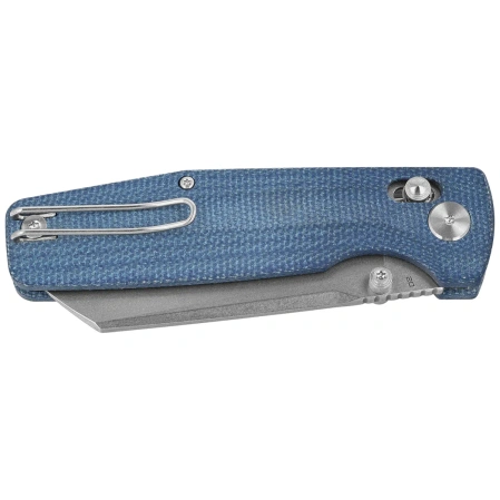 Nóż składany Bestech Slasher Blue Micarta, Stonewashed D2 (BG56C-1)