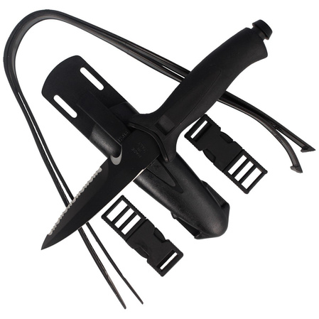 Nóż nurkowy MAC Aquatys Stiletto 2 Black PP-TPE, Black Idroglider W 1.4060