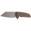 CIVIVI Brigand Tan Coarse G10 Handle Gray S/S Liner D2 Blade, Satin Finish (C909B)