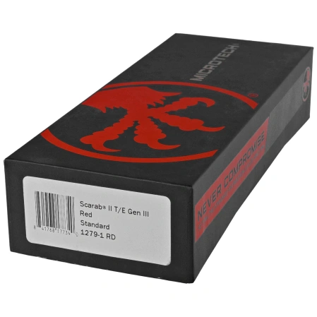 Microtech Scarab II Gen III T/E OTF Knife Red Aluminum, Black M390MK by Tony Marfione (1279-1RD)