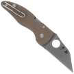 Spyderco Microjimbo Sprint Run Knife Brown G10, Stonewashed CPM 15V by Michael Janich (C264GPBN15V)