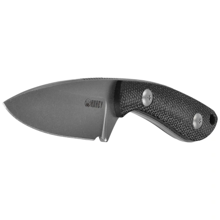 Kubey Bloom Knife Black Coarse Micarta, Beadblasted 14C28N by Scott Halpern (KU411A)