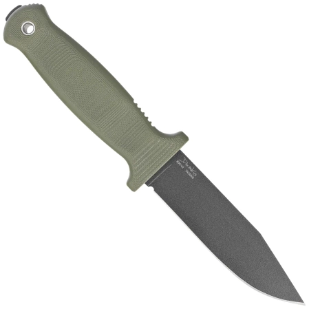 Demko Armiger 4 Clip Point Knife OD Green TPR, Black Powder Coated 80CrV2 by Andrew Demko (ARM4-80CrV2-OD-CLP)