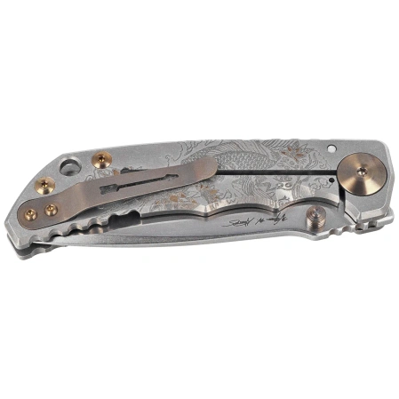 Spartan Blades Harsey Folder ''Koi Fish'' Titanium, Stonewashed MagnaCut