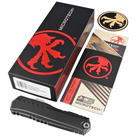 Microtech Cypher II S/E OTF Knife Black Aluminum, Apocalyptic M390MK by Deryk Munroe and Tony Marfione (1241-10AP)