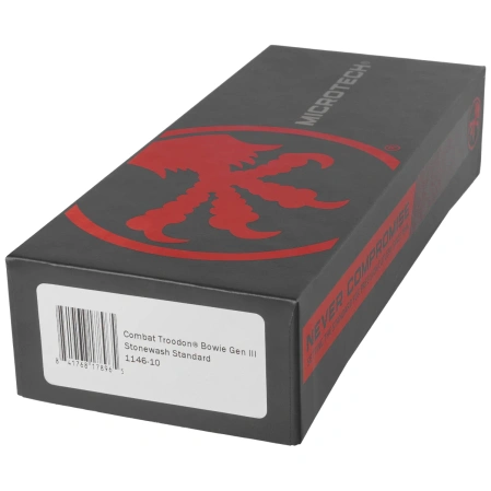 Nóż automatyczny OTF Microtech Combat Troodon Gen III Bowie Black Aluminium, Stonewashed M390MK by Tony Marfione (1146-10)