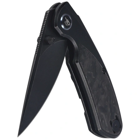 Bestech Lito Knife Black Titanium / Carbon Fiber, Black Stonewashed M390 by Ostap Hel (BT2307D)