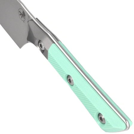 Nóż kuchenny Microtech Santoku 4.2'' Titanium Bolster/Caribbean Blue G10, Stonewashed M390MK (3300B-10CA)