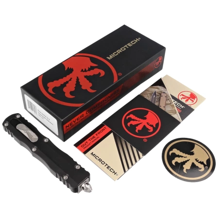 Nóż automatyczny OTF Microtech Dirac Delta D/E Black Aluminium, Stonewashed by Tony Marfione (227-10)