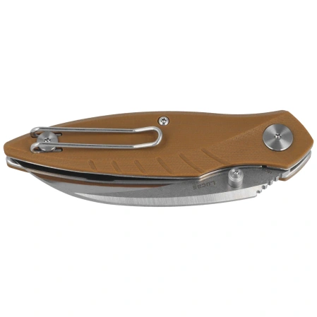 Bestech Mantidae Brown G10, Satin/Stonewashed 14C28N by Lucas (BG60B)