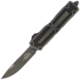 Microtech Scarab II Gen III S/E OTF Knife Weathered Grenade Green Aluminum, Weathered Grenade Green M390MK by Tony Marfione (1278-1WGG)