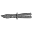 Martinez Albainox Balisong Knife 3D Damascus Pattern Steel, 3D Damascus Pattern 3Cr13Mov (02218)