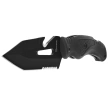 Martinez Albainox 2-in-1 Tactical Knife, Black Rubberized Fiber, Black 3Cr13MoV (32316)