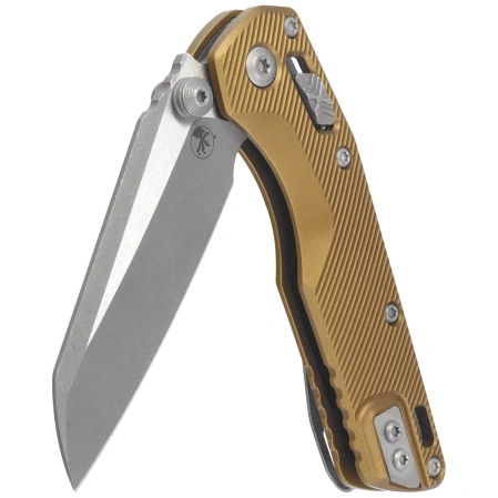 Microtech MSI Mini Ram-Lok S/E Knife Tan Fluted Aluminum, Apocalyptic M390MK by Tony Marfione (210M-10APFLTA)
