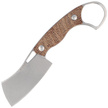 Kizer Little Rhino Brown Burlap Micarta, Stonewashed AEB-L by Giedymin Kapuscinski (1065A4)