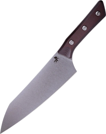 Nóż kuchenny Microtech Chef 8'' Black Cherry G10, Stonewashed M390MK (3000-10BC)
