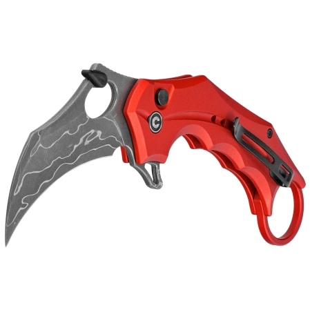 Civivi Incisor II Knife Red Aluminum, Stonewashed Damascus (C16016B-DS1)