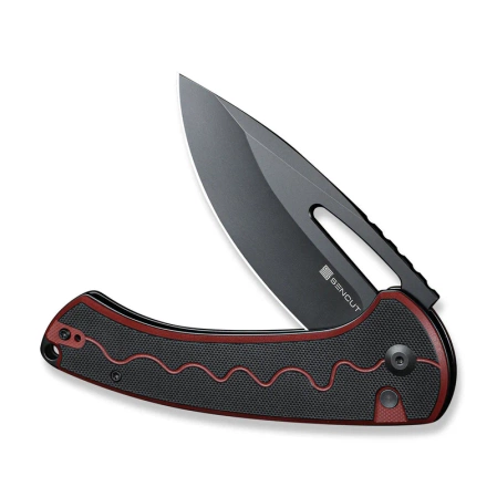Sencut Squiggy Knife Burgundy / Black G10, Black 9Cr18MoV (S24082A-3)