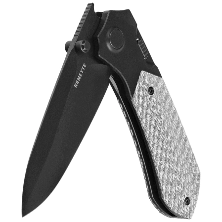 Remette Meteor Knife Black DLC Titanium/Carbon Fiber, Black DLC M390 (RTPT-BDL)