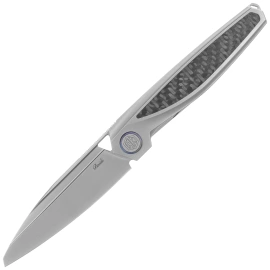 Rike Knife RK-Baidi-S-P/BCF Gray Titanium / Black Carbon Fiber, Bead Blasted M390